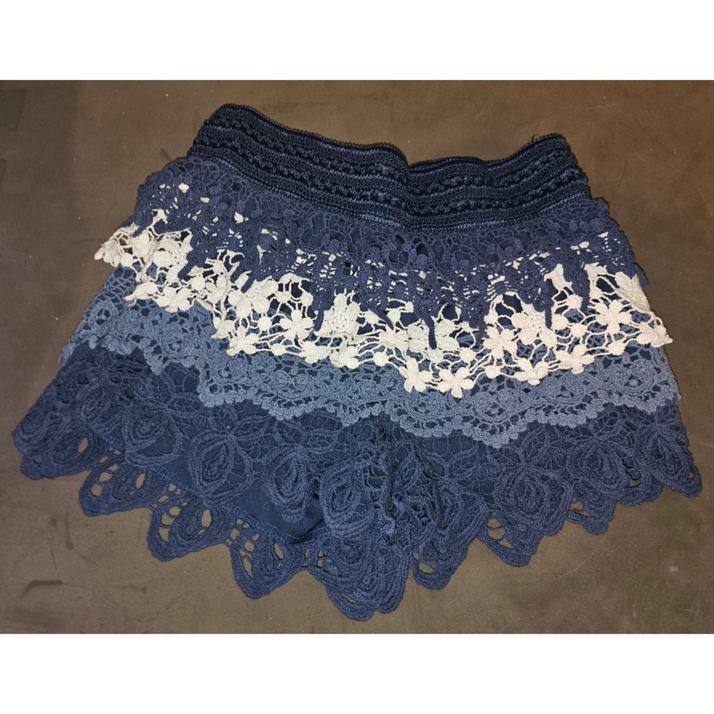 Lacy Blue Stretch Shorts